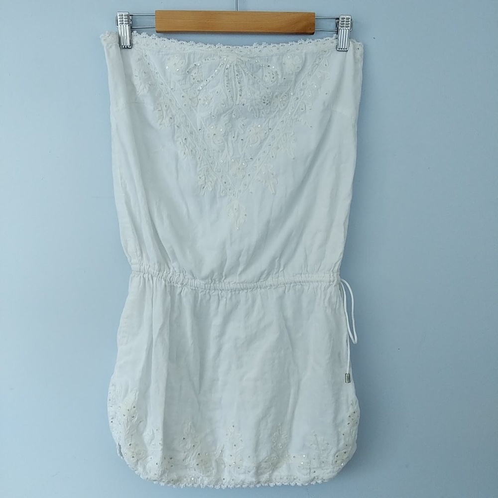 Cynthia Rowley Tube Top Cover Up Dress Beadded